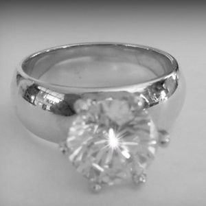 Ladies 1ct. CZ Round Solitaire Ring